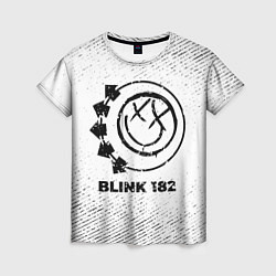 Футболка женская Blink 182 с потертостями на светлом фоне, цвет: 3D-принт