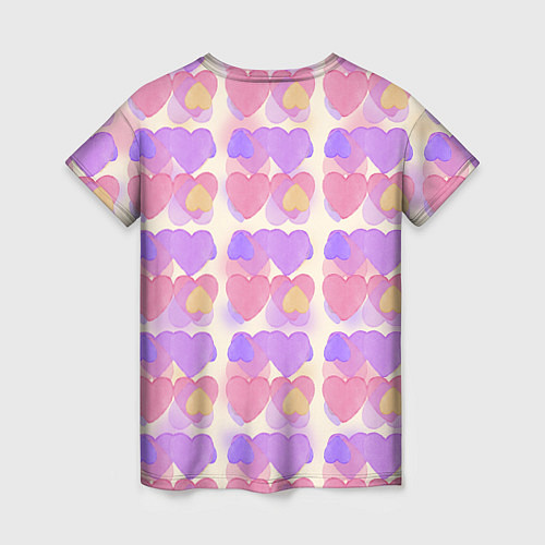 Женская футболка Нежные сердечки / 3D-принт – фото 2
