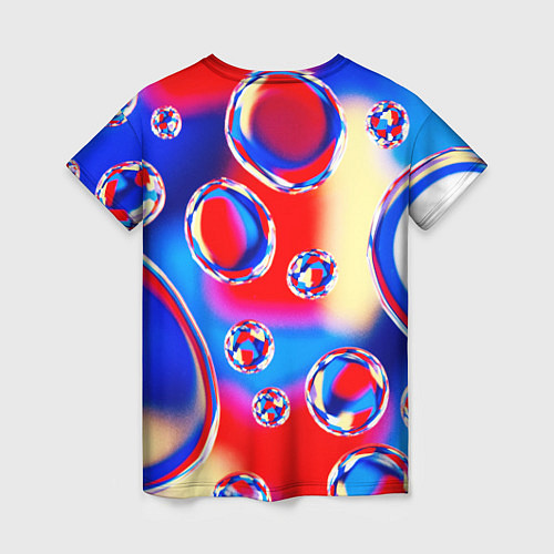 Женская футболка Объемные цветные пузыри / 3D-принт – фото 2