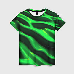 Футболка женская Зелено-черный абстрактный фон, цвет: 3D-принт