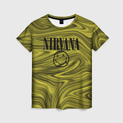 Футболка женская Nirvana лого абстракция, цвет: 3D-принт