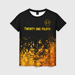 Женская футболка Twenty One Pilots - gold gradient: символ сверху