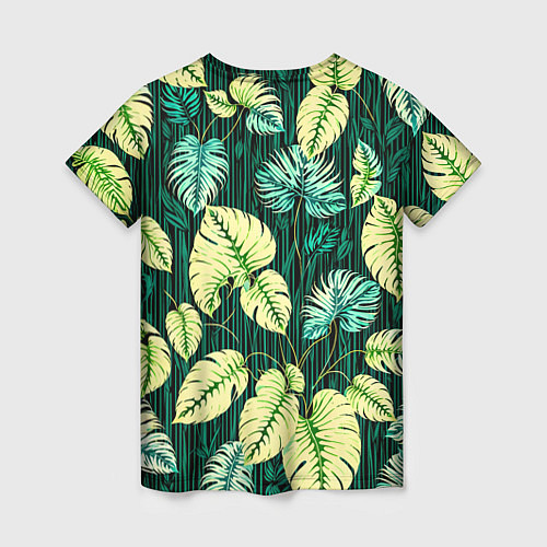 Женская футболка Листья узор тропический / 3D-принт – фото 2