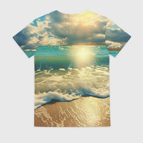 Женская футболка Карп на берегу пьет пиво / 3D-принт – фото 2