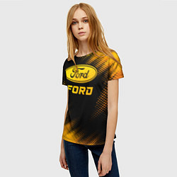 Футболка женская Ford - gold gradient, цвет: 3D-принт — фото 2