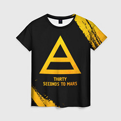 Футболка женская Thirty Seconds to Mars - gold gradient, цвет: 3D-принт