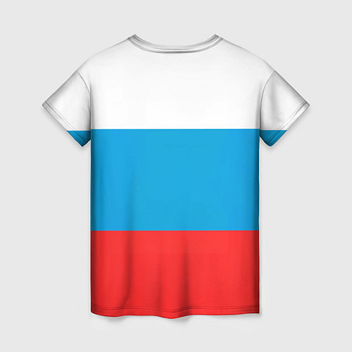 Женская футболка Российский флаг и медведь / 3D-принт – фото 2