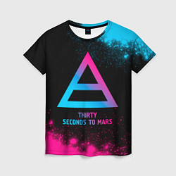 Футболка женская Thirty Seconds to Mars - neon gradient, цвет: 3D-принт