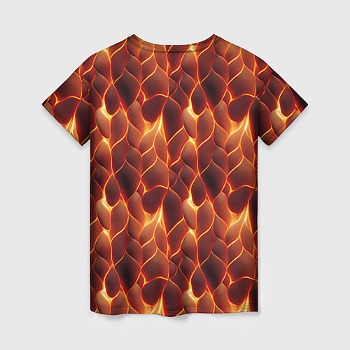 Женская футболка Огненная мозаичная текстура / 3D-принт – фото 2