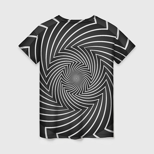 Женская футболка Оптическая иллюзия изогнутые линии / 3D-принт – фото 2