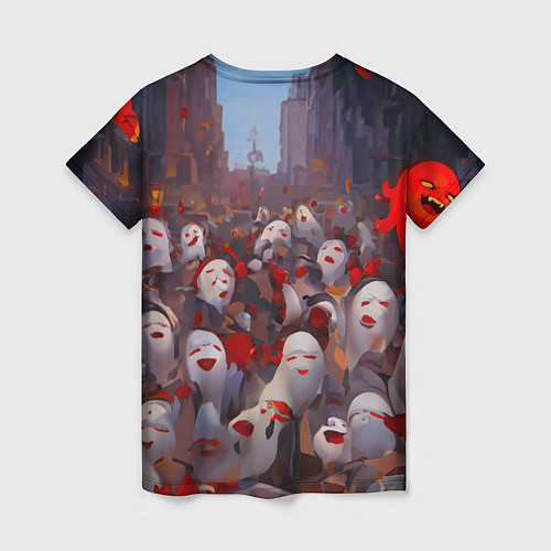 Женская футболка Ху тао с призраками - Геншин / 3D-принт – фото 2