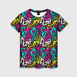 Футболка женская Цветные зигзаги Colored zigzags, цвет: 3D-принт