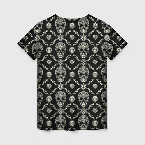 Женская футболка Узор с черепами Pattern with skulls / 3D-принт – фото 2