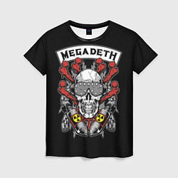 Футболка женская Megadeth - ядерный череп, цвет: 3D-принт