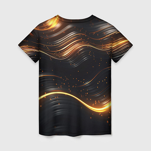 Женская футболка Золотистые волны / 3D-принт – фото 2