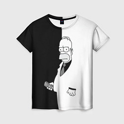 Футболка женская Homer Simpson - black and white, цвет: 3D-принт