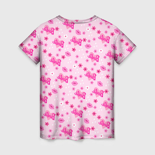 Женская футболка Барби, сердечки и цветочки / 3D-принт – фото 2