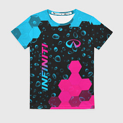 Женская футболка Infiniti - neon gradient: надпись, символ