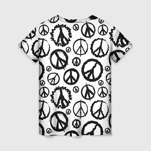 Женская футболка Many peace logo / 3D-принт – фото 2