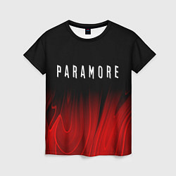Женская футболка Paramore red plasma