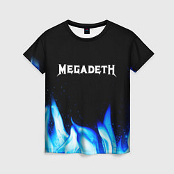 Футболка женская Megadeth blue fire, цвет: 3D-принт