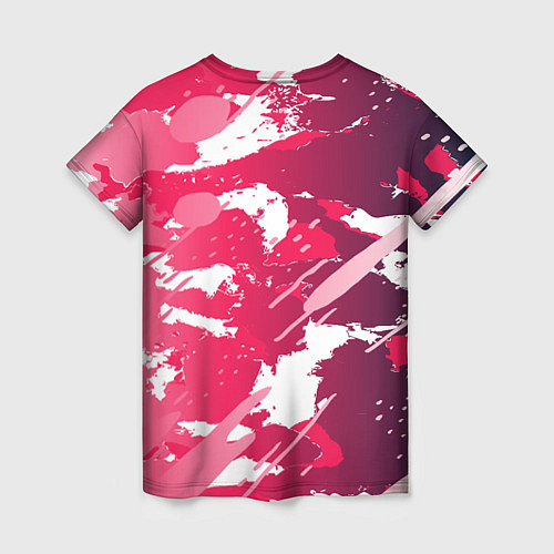 Женская футболка Роза розовый камуфляж / 3D-принт – фото 2