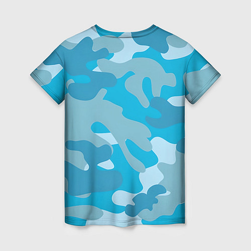 Женская футболка Камуфляж военный синий / 3D-принт – фото 2