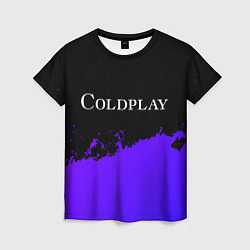 Футболка женская Coldplay purple grunge, цвет: 3D-принт