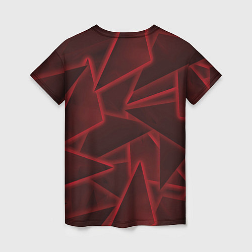 Женская футболка Красные треугольники, неон / 3D-принт – фото 2