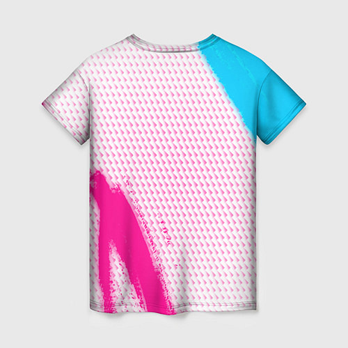 Женская футболка Lifan neon gradient style: надпись, символ / 3D-принт – фото 2