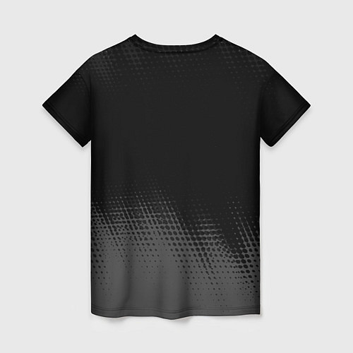Женская футболка Black Clover glitch на темном фоне: символ сверху / 3D-принт – фото 2