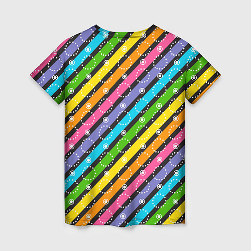Женская футболка Затонувший сундук Грифф цветные полосы / 3D-принт – фото 2
