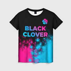 Футболка женская Black Clover - neon gradient: символ сверху, цвет: 3D-принт