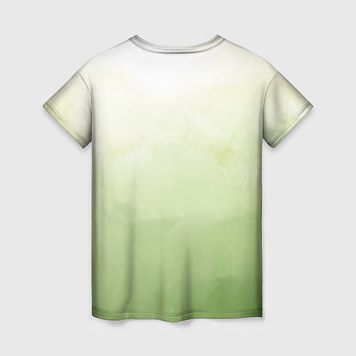 Женская футболка Абстрактный лаймовый акварельный фон / 3D-принт – фото 2