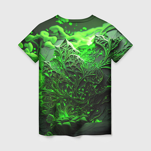 Женская футболка Зеленая кислота / 3D-принт – фото 2
