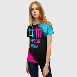 Футболка женская Depeche Mode - neon gradient, цвет: 3D-принт — фото 2