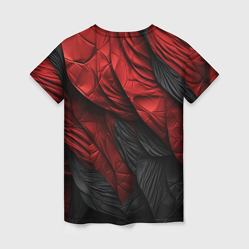 Женская футболка Red black texture / 3D-принт – фото 2