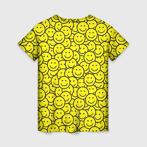 Женская футболка Счастливые смайлики / 3D-принт – фото 2