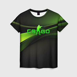 Футболка женская CS GO black green logo, цвет: 3D-принт
