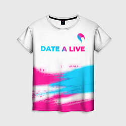 Футболка женская Date A Live neon gradient style: символ сверху, цвет: 3D-принт