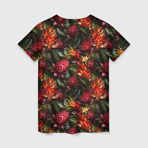 Женская футболка Тропические цветы / 3D-принт – фото 2