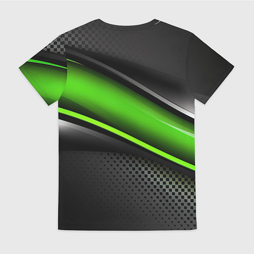 Женская футболка Зеленая объемная полосы / 3D-принт – фото 2