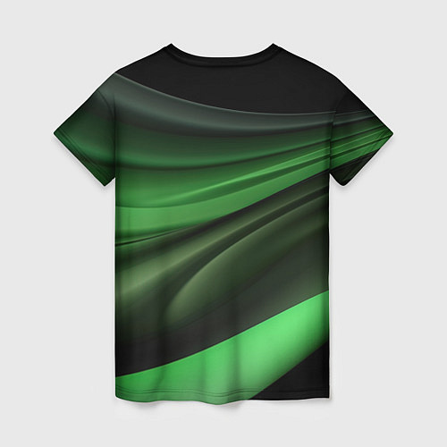 Женская футболка Темная зеленая текстура / 3D-принт – фото 2
