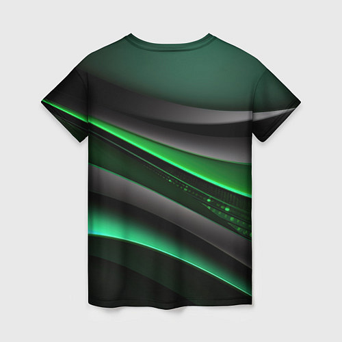 Женская футболка Black green line / 3D-принт – фото 2