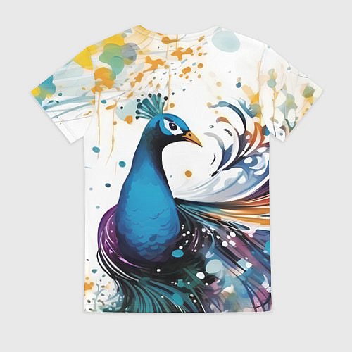 Женская футболка Краски, павлин / 3D-принт – фото 2