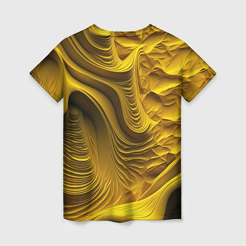 Женская футболка Объемная желтая текстура / 3D-принт – фото 2