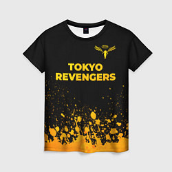 Футболка женская Tokyo Revengers - gold gradient: символ сверху, цвет: 3D-принт