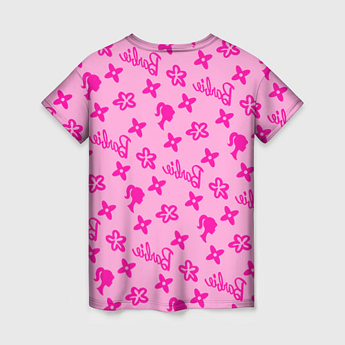 Женская футболка Барби паттерн розовый / 3D-принт – фото 2