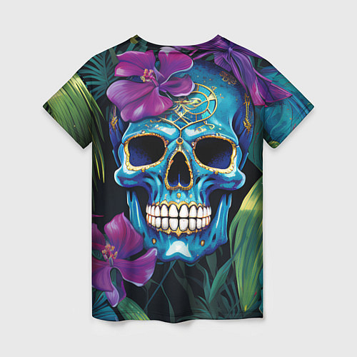 Женская футболка Череп в джунглях / 3D-принт – фото 2