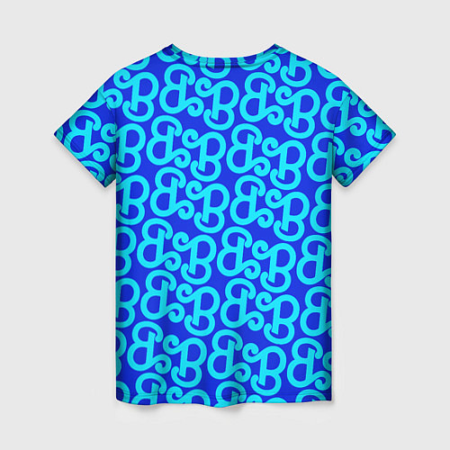 Женская футболка Логотип Барби - синий паттерн / 3D-принт – фото 2